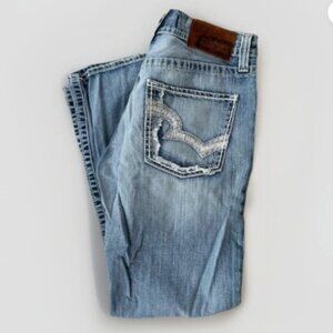 Big Star Voyager Straight Relaxed Fit Jeans Men's Size 32S Distressed Western
